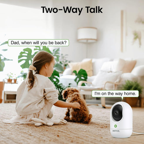INFIYA 2K Indoor-360 2.4GHz K7 2Pack Security Camera Cameras for Home Security and One-Tap Call