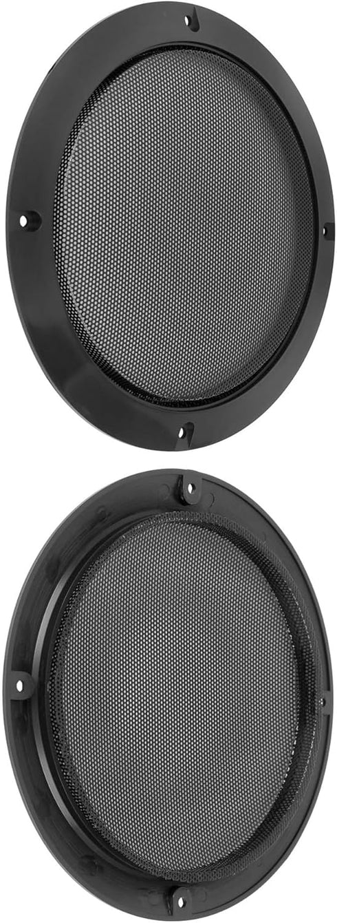 Unifizz 2pcs 7 Inch Metal Glossy Car Audio Speaker Cover Mesh Subwoofer Grill Protector, Black
