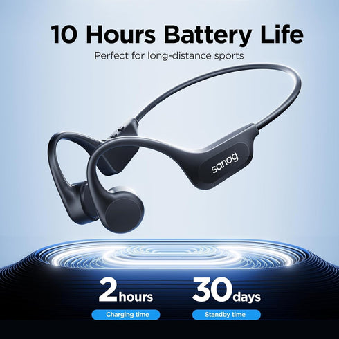 B60S IPX8 Swimming 64GB MP3 5.3 Headset Sanag Bone Conduction Headphones, Waterproof Earphones with Player, Bluetooth