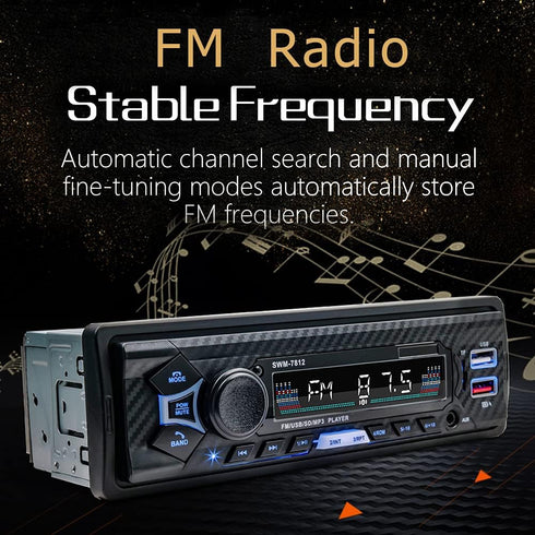 Bluetooth Single Din Car Stereo System, 7 Inch Universal Radio for Car, Aftermarket Car Radio, SWC/Subwoofer/BT