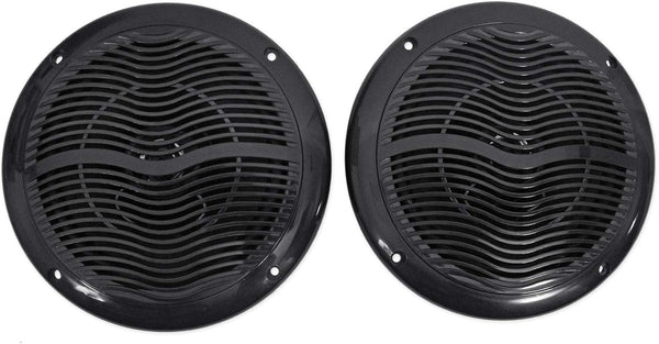 Rockville Rmc65b Pair 6.5 Inch 600 Watt Waterproof Marine Boat Speakers - 2-Way Black