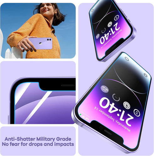 ORIbox 3-Pack Glass Screen Protector for iPhone 12 & 12 Pro, HD Clear, Anti-Scratch, Eye-Protection Tempered Glass.