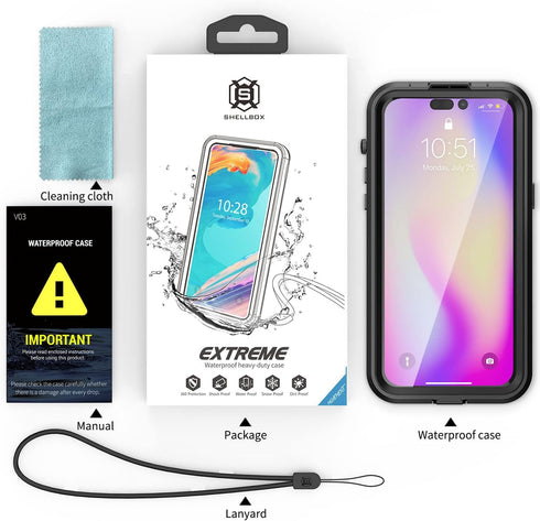 AICase Waterproof iPhone 14 Pro Case, MagSafe Compatible, Shockproof Full Body Clear with Screen Protector