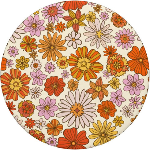 Retro Groovy Daisy Floral Flowers Aesthetic Hippie Phone PopSockets Swappable PopGrip