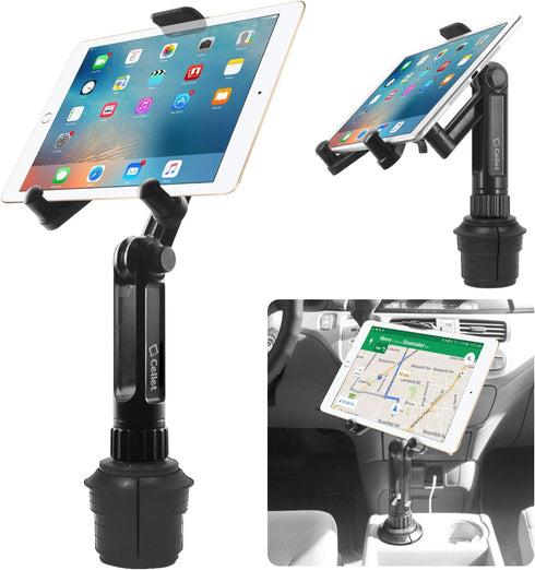 Cellet Cup Holder Tablet Mount, Car Cradle Holder Compatible for All iPad, Pro, Air, Mini Samsung Galaxy Tablet, Amazon