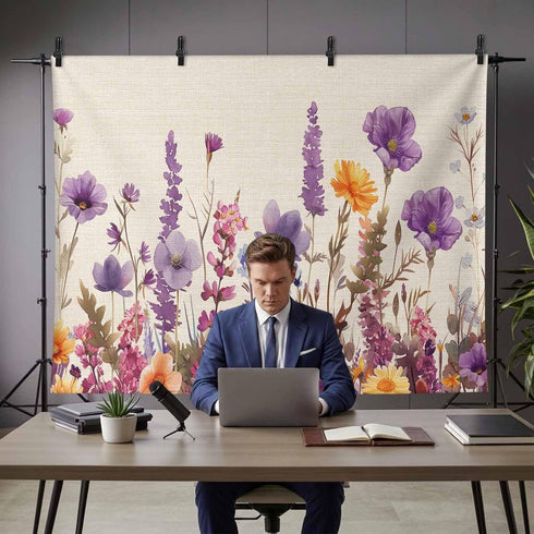 Vyrn Klynt Country Decor,8x6ft Flower Purple Lavender Plant Photography Backdrop for Portrait Photo,Photoshoot