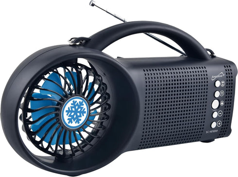 Supersonic SC-1073ERF Solar Power Bluetooth Speaker with FM Radio, LED Torch Light, for Camping and Emergency