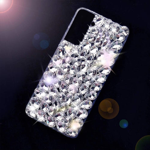 Bonitec Compatible with Galaxy S21 Case - 3D Glitter Sparkle Bling Luxury Rhinestone Diamond Bumper
