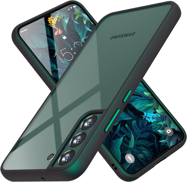 MATEPROX Clear Slim Case for Samsung Galaxy S22 Plus, Shockproof Bumper Cover for Samsung S 22+ 5G, Pine Green