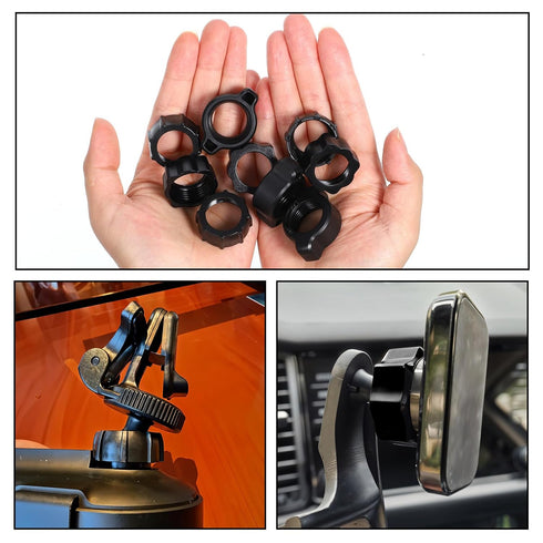 Skrfren 9 Pack 17mm Ball-Adapter Fixed Adapter, Phone Holder Tightening Nut Replacement Head Bracket Holder Ring