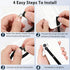 Brvlsoc C-Shaped Silicone Clip Finger Phone Grip Strap Reusable Stretchy Loop Holder for iPhone & Samsung Cases, Black