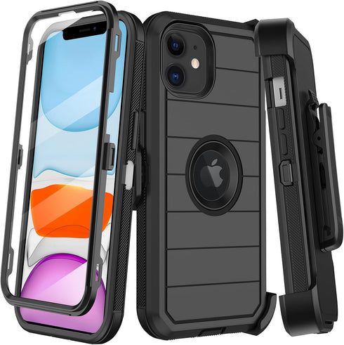 KECAI for iPhone 11 Case with Belt Clip Holster,Built-in Screen Protector,Heavy Duty Shockproof