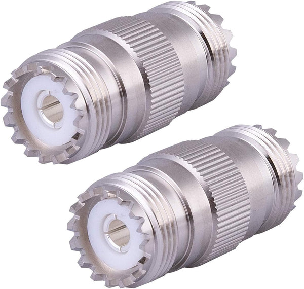 XRDS-RF UHF Connectors PL-259 Female to Female Adapter Connector, UHF SO239 Female Connectors, Pack of 2