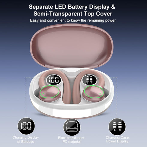 5.4 48H, IP7 Wireless Earbuds, Bluetooth Headphones Sport, Over Ear Buds With ENC Noise Cancelling Mic, Wireless