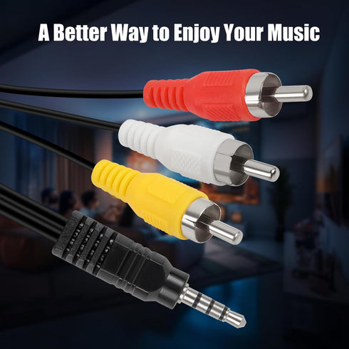 Shutao 2Pcs 3.5mm 3 5ft/1.5m to RCA AV Audio Video Cable TRRS to RCA Male AV Plug Adapter Cord Av Cable for Camcorder