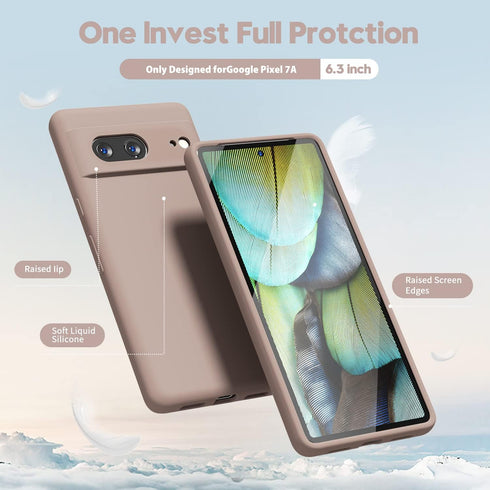 oakxco for Google Pixel 7A Phone Case Liquid Silicone, Cute Thin Slim Soft Rubber TPU Cover for Women Girl Aesthetic