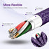 Smart Coiled USB A to Lightning Cable, 2ft to 8FT Extra-Short Ekstra-Long iPhone Charger Cable (Cosmos Purple)