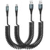 2 Pack 6FT USB C Charger Cable, 60W Fast Charging, Coiled USB A to USB C for iPhone 15 Series, Samsung Galaxy S24/S23