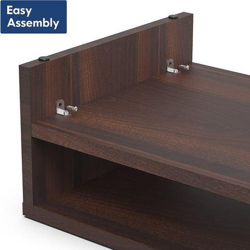 2 FITUEYES Monitor Stand - Tier Computer Monitor Riser Shelf, Wood Desktop Stand for Laptop Computer Screen, Desk