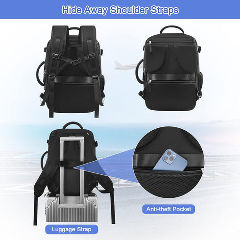 Backpack 40L Backpack, 17 Inch Backpack Sinaliy Large Travel for Women Men, Expandable Carry On Laptop College Bookbag