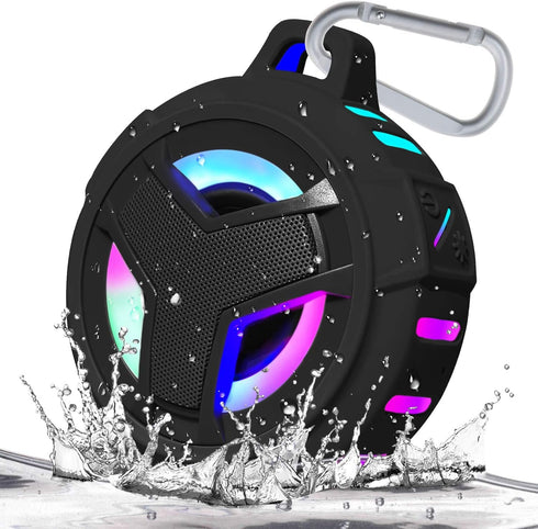 EBODA Bluetooth Shower Speaker, Portable IP67 Waterproof Wireless Speaker with LED Light, True Wireless Stereo,