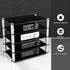 KGUSS Mini Audio Component Rack, Black Acrylic 2-Layer Rack for HiFi Audio Equipment