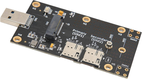 Qiilu M.2 3.0 3G/4G/5G to USB Adapter Push Connector for Dual SIM Card Slot Computer Module with Dual Nano SIM Card