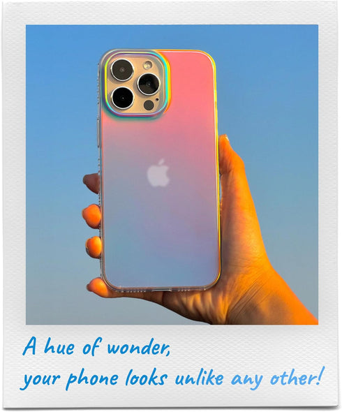 LONLI Hue iPhone 15 Pro Case - Iridescent, Shockproof, 10FT Drop Protection, Color Changing - Unique Cover for All