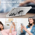 for Galaxy S24 Ultra Case Clear with 360 Rotation Metal Ring Holder Stand, Support Magnetic Car Phone Mount Soft TPU Bumper PC Hard Protective Phone Case for Samsung S24 Ultra 5G (Clear)