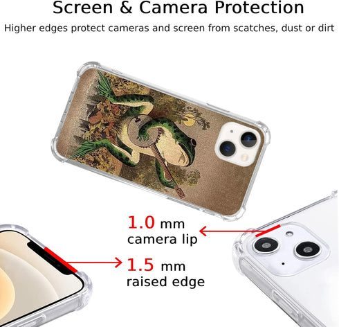 Frog Playing Guitar Case for iPhone 15, Trendy Cool Music Design for Teens, Women & Men