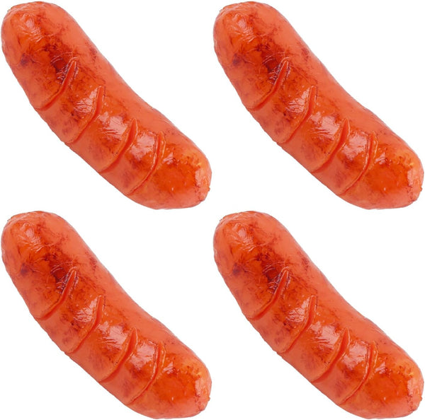 4 Pcs Artificial Hot Dog Fake Sausage Simulated Lifelike Food Model Props