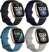 Dirrelo Bands for Fitbit Versa 3 & Sense, 4-Pack Replacement TPU Sport Wristbands for Men Women (Black Dark Blue Indigo