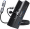 ORICO USB Hub 3.0, Clamp USB Hub with Extra Power Supply Port, 4-Port USB Adapter for Monitors, Desks