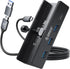 ORICO USB Hub 3.0, Clamp USB Hub with Extra Power Supply Port, 4-Port USB Adapter for Monitors, Desks
