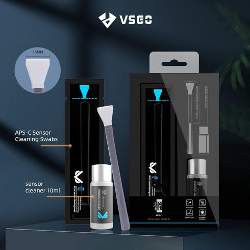 VSGO VS-S02-E APS-C Digital Camera Sensor Cleaning Kit - Clean Swab × 10 with Sensor Cleaner Solution for Nikon Canon
