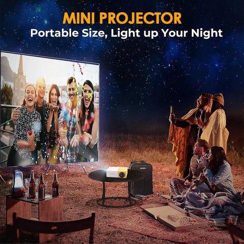 Smart Projector, Portable 6000 Lumens LED Mini Projector, 1080P Home Theater Video Projector for Outdoor Recreation