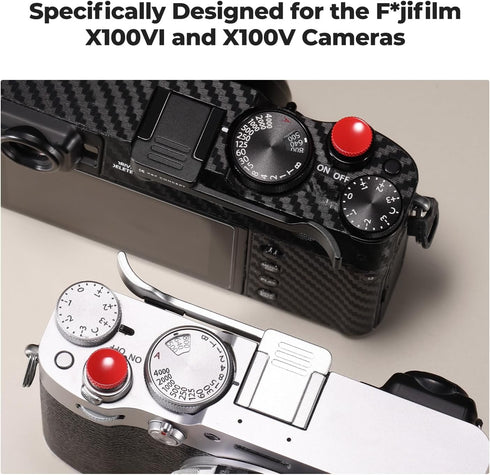 X100VI X100V, K&F CONCEPT Camera Thumb Grip with Red Shutter Button Compatible with FUJIFILM Black