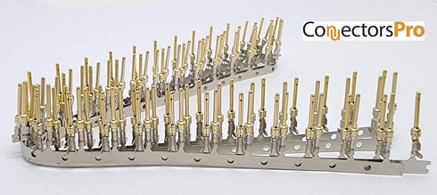 Connectors Pro D-Sub 2mm Male Crimp Pins, 200 Gold Tin Plated DB Connectors