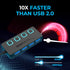 SABRENT 4 3.0 5V/2.5A (HB-UMP3) Port USB Hub with Individual LED Lit Power Switches, Includes Power Adapter