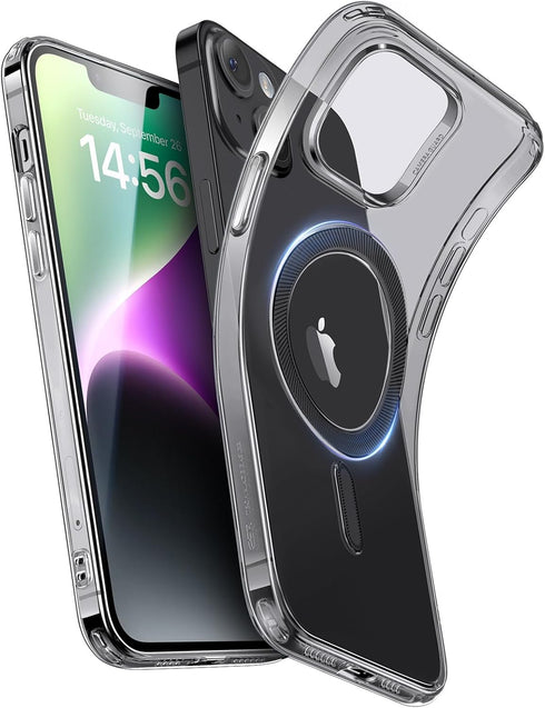 ESR iPhone 14 Case & iPhone 13 Case, Clear Black, Military-Grade Protection, MagSafe Compatible, Zero Series, Resists