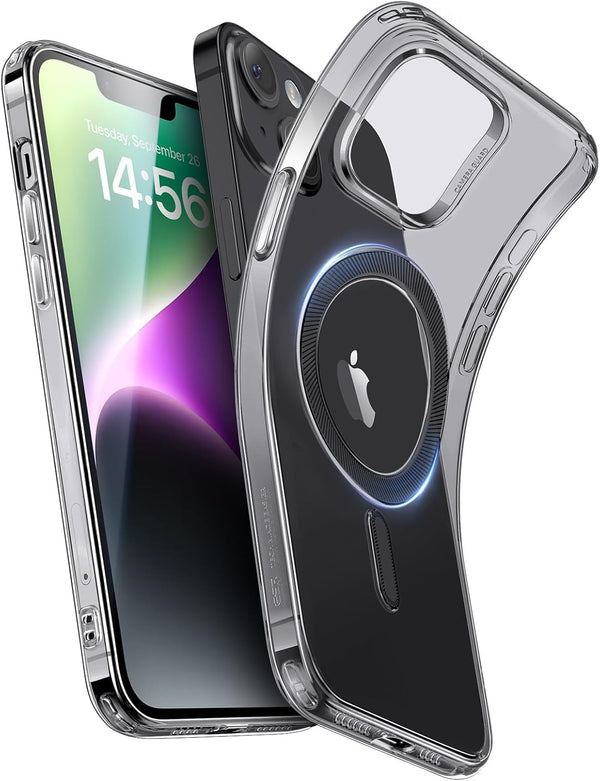 ESR iPhone 14 Case & iPhone 13 Case, Clear Black, Military-Grade Protection, MagSafe Compatible, Zero Series, Resists