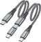 JXMOX 60W Short USB C to USB C Cable (2 Pack, 1ft) - Fast Charger for iPhone 15 Pro Max, MacBook Pro, Samsung Galaxy
