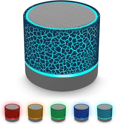 AICase Portable Mini Speaker, Super Bass Stereo Rechargeable Speaker with LED Lights