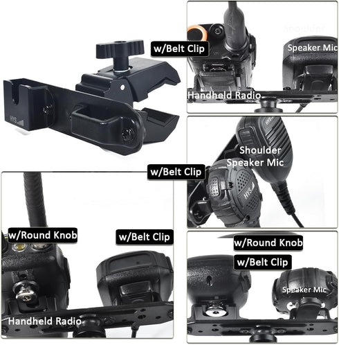 BC906W HYS Radio & Speaker Mic Clamp Mount Holder - Quick Release for Uniden Wireless CB Microphone and Speaker, Marine