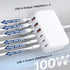 USB C Charger Block, 100W GaN 6 Port PD USB C and QC USB A Wall Charger Adapter, Super Fast Charging Station Hub for
