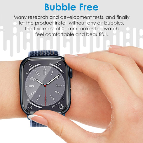 UniqueMe 8 Pack Screen Protector for Apple Watch Series 8/7 45mm, Flexible TPU, Bubble Free, Anti-Scratch HD Clear Cover