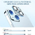Goton Camera Lens Protector for iPhone 15 Plus, Bling Tempered Glass with Glitter Diamond Metal Cover, Blue