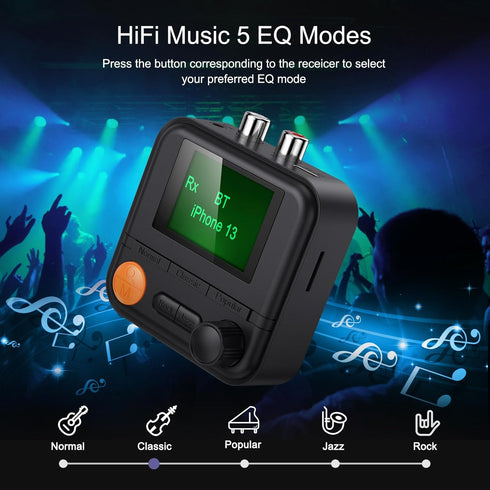 JXTZ Bluetooth 5.2 Transmitter Receiver, HiFi Audio Adapter for Music Streaming Sound System