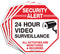 (4 Pack) "Security Alert, 24 Hour Video Surveillance" Signs, 10x10 Inches Aluminum Reflective Warning Sign