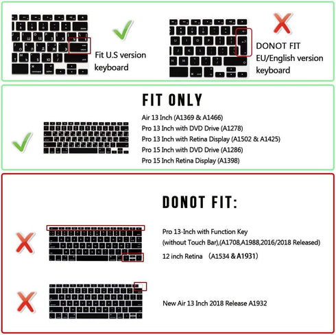 Serato Scratch Live Keyboard Cover, US Layout for Air 13 Inch A1466 A1369 and MacBook Pro 13/15 Inch
